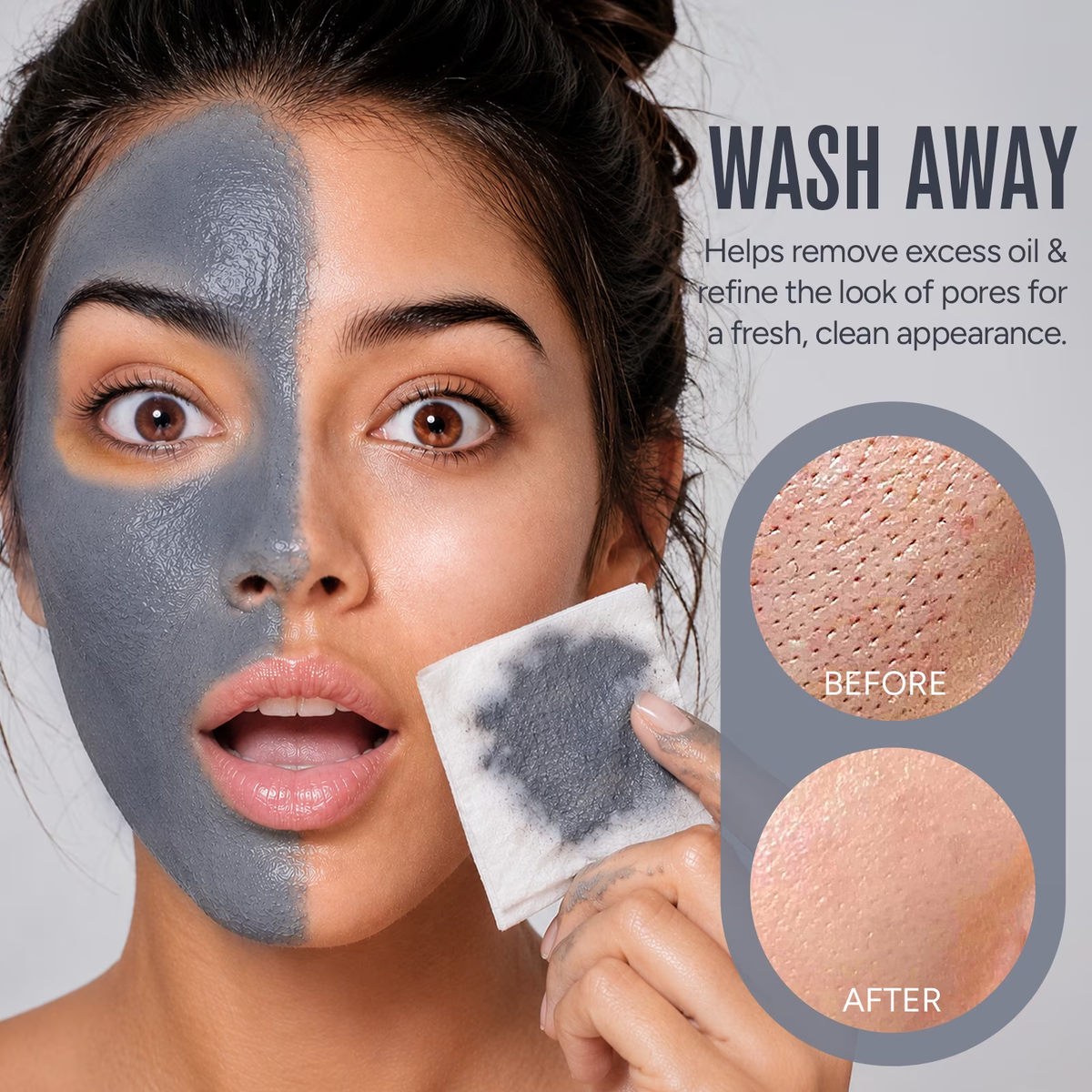 Deep Pore Cleansing Face Mask Stick, Volcanic Clay Mask, Exfoliating, Smoothing Skin, No Drying, Oil Control for All Skin Types