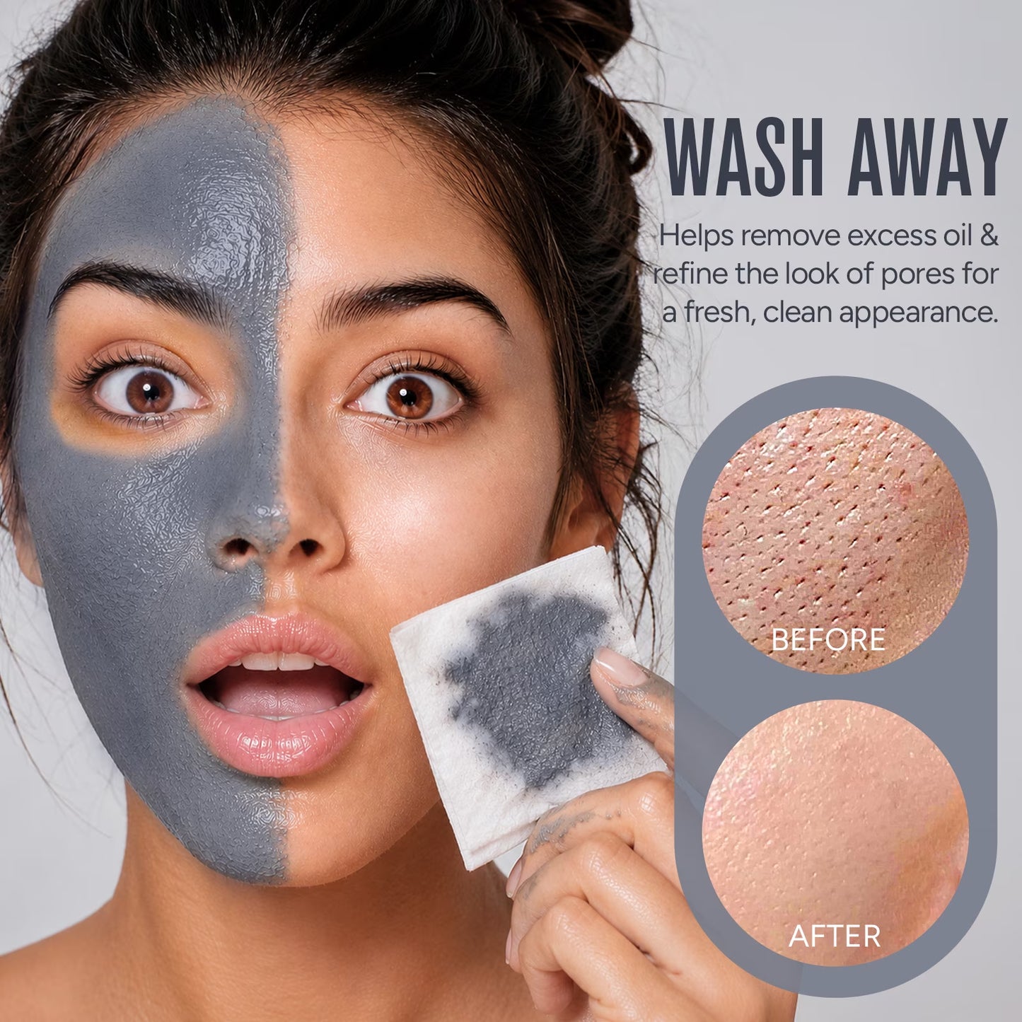 Deep Pore Cleansing Face Mask Stick, Volcanic Clay Mask, Exfoliating, Smoothing Skin, No Drying, Oil Control for All Skin Types