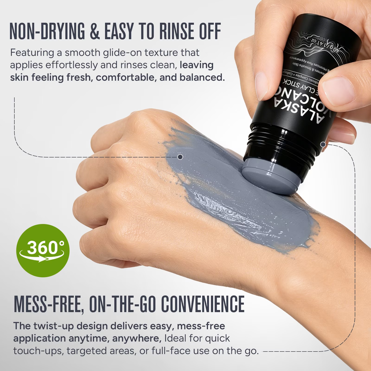Deep Pore Cleansing Face Mask Stick, Volcanic Clay Mask, Exfoliating, Smoothing Skin, No Drying, Oil Control for All Skin Types