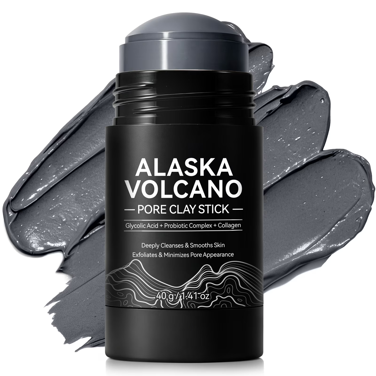 Deep Pore Cleansing Face Mask Stick, Volcanic Clay Mask, Exfoliating, Smoothing Skin, No Drying, Oil Control for All Skin Types