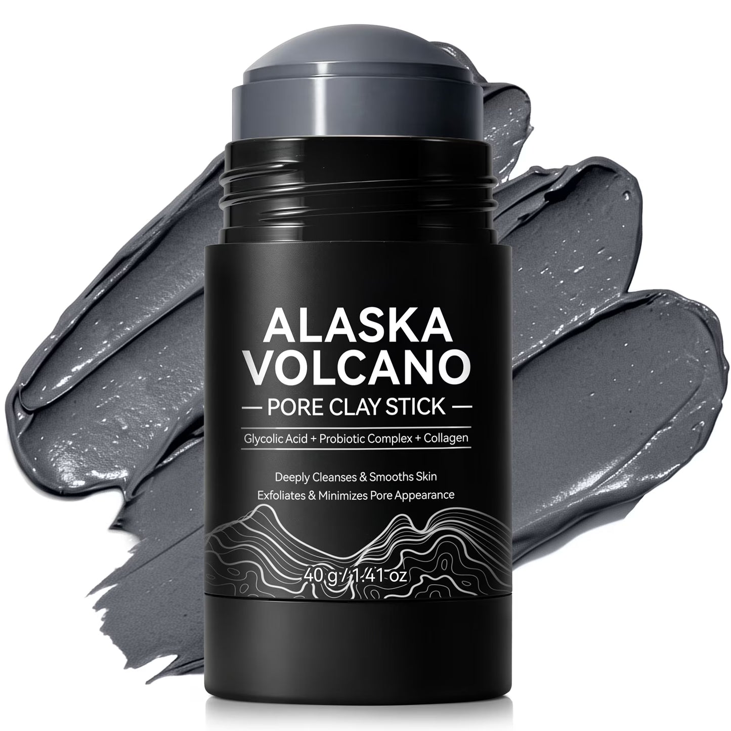 Deep Pore Cleansing Face Mask Stick, Volcanic Clay Mask, Exfoliating, Smoothing Skin, No Drying, Oil Control for All Skin Types