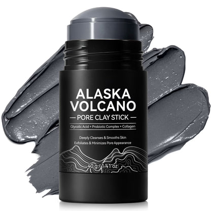 Deep Pore Cleansing Face Mask Stick, Volcanic Clay Mask, Exfoliating, Smoothing Skin, No Drying, Oil Control for All Skin Types